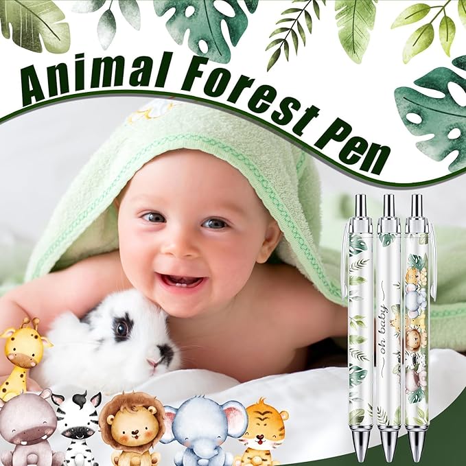 289 Pieces Baby Shower Gifts for Guest Safari Ballpoint Pens and