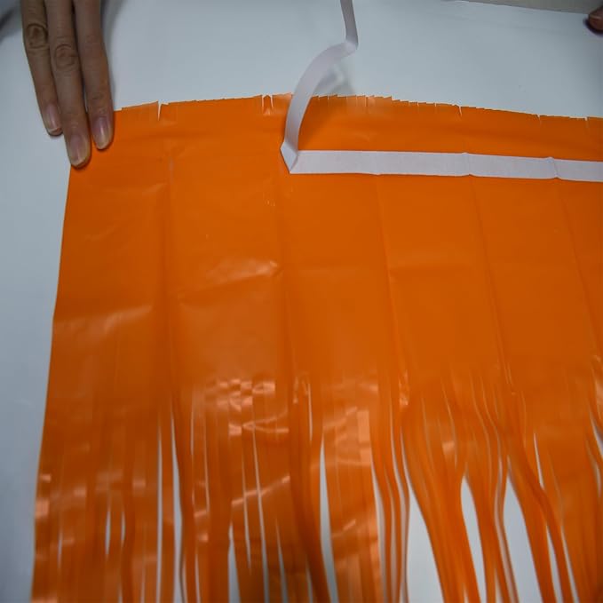 Foil Fringe Curtains Halloweens Decorations - Orange Tinsel Photo