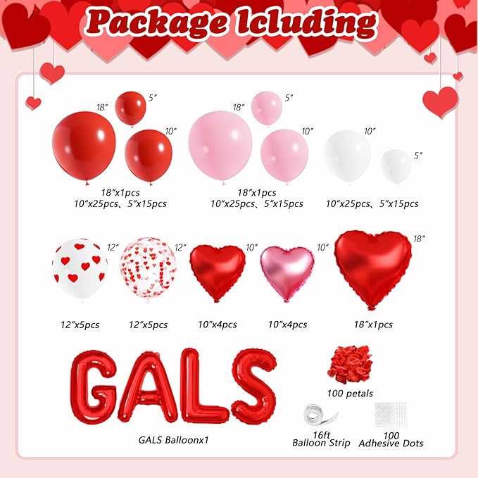 Galentines Day Balloon Arch Kit Galentines Day Party Decorations