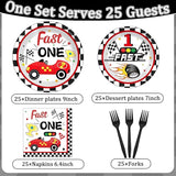 Fast One Birthday Decorations for Boys Racing Car 1st Birthday Party