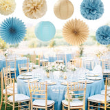 Light Dusty Blue Beige Champagne Bridal Shower Party Decorations