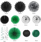 Black Green Silver Football Party Decorations 33pcs Banner Soccer