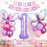 1st Birthday Decorations for Girls, 40 Inch Purple Number 1 Balloon,
