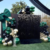 Emerald Green Black Gold Balloon Garland 144Pcs Forest Dark Green