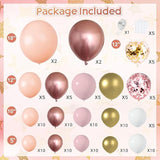 Rose Gold Balloon Garland Kit, Nude Pastel Pink Metallic Gold Matte