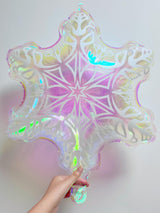 5Pcs Iridescent Snowflakes Balloons for Christmas/23 Inch Snowflakes