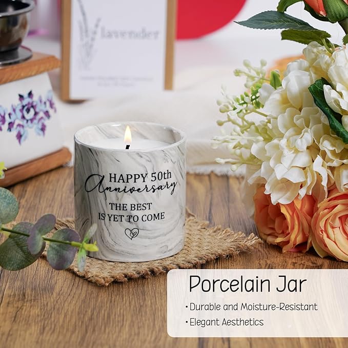 50th Anniversary Candle for Couples 50th Golden Anniversary Wedding