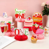 10 PCS Berry First Birthday Decor, Strawberry Theme 1st Birthday