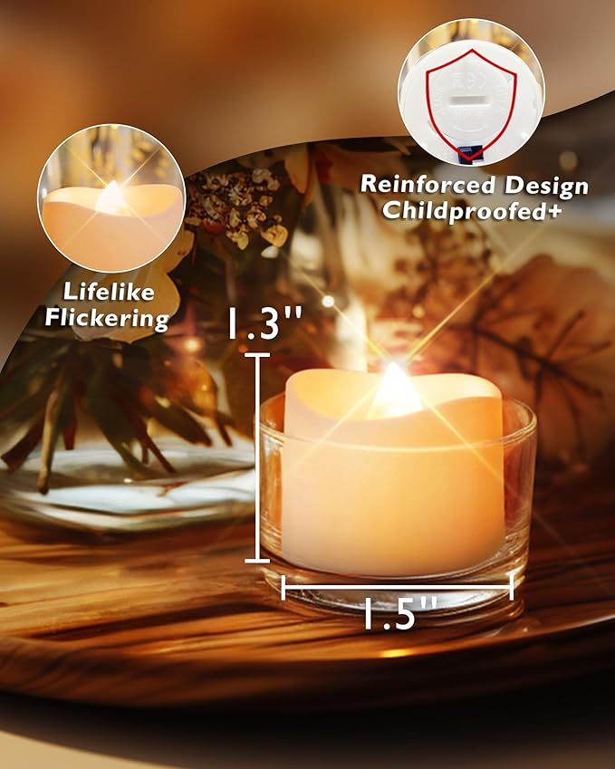 Homemory 24-Pack Flameless LED Tea Lights Candles Battery Operated, 20