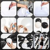 Kasyat 2 Sets Black Bow Balloon Column Stand Kit with 2 Black Bow