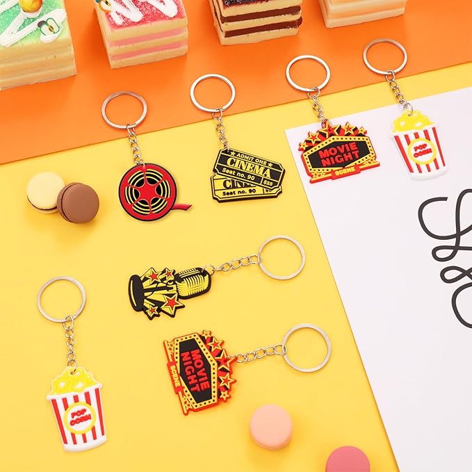 24PCS Movie Night Keychains Movie Night Party Favors Include