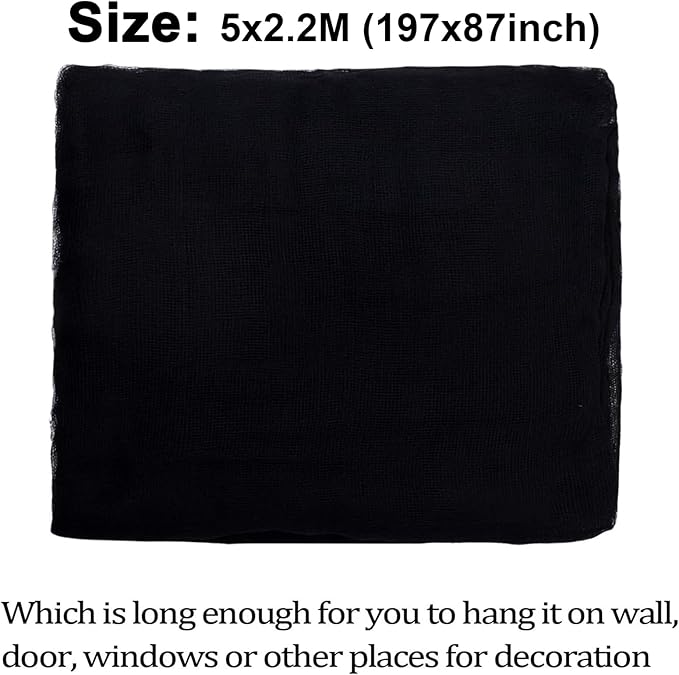 Whaline Halloween Black Creepy Cloth 197 x 87 Inch Spooky Gauze
