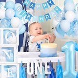 First Birthday Decorations for Boy, 40 Inch Blue Number 1 Balloons,
