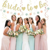 Sage Green Pink Bridal Shower Bachelorette Party Decorations 22pcs