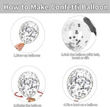 Zesliwy Black Silver Balloons Set,50pcs 12inch Metallic Silver Black