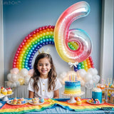 KatchOn, Giant Rainbow Number 6 Balloon - 40 Inch | 6 Year Old