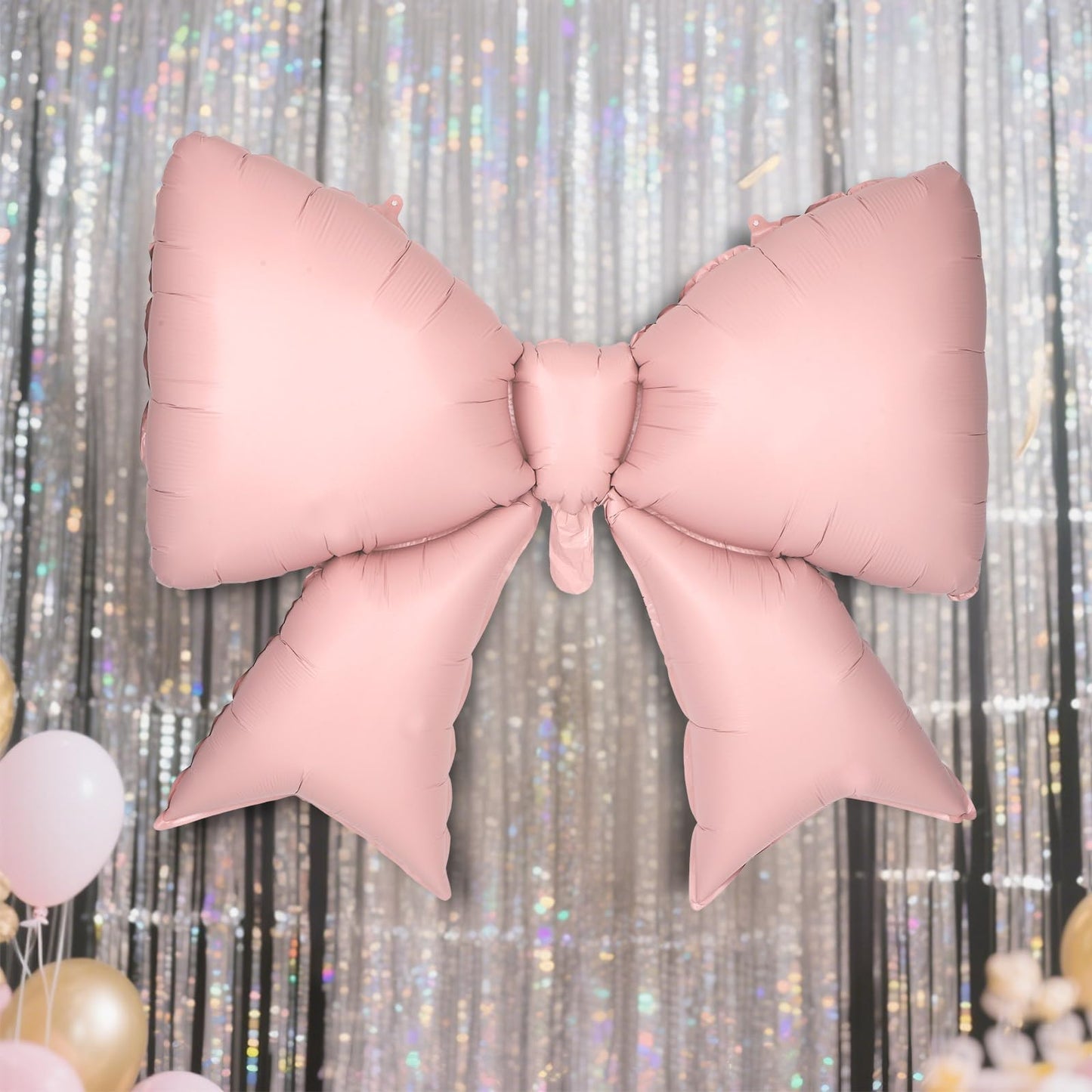 4Pcs Giant Bow Balloons, 97.5cm/38in Big Elegant Coquette Theme Pink