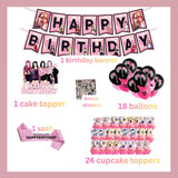 KPOP Black Pink Girl Group Birthday Party Kit Supplies with Cake