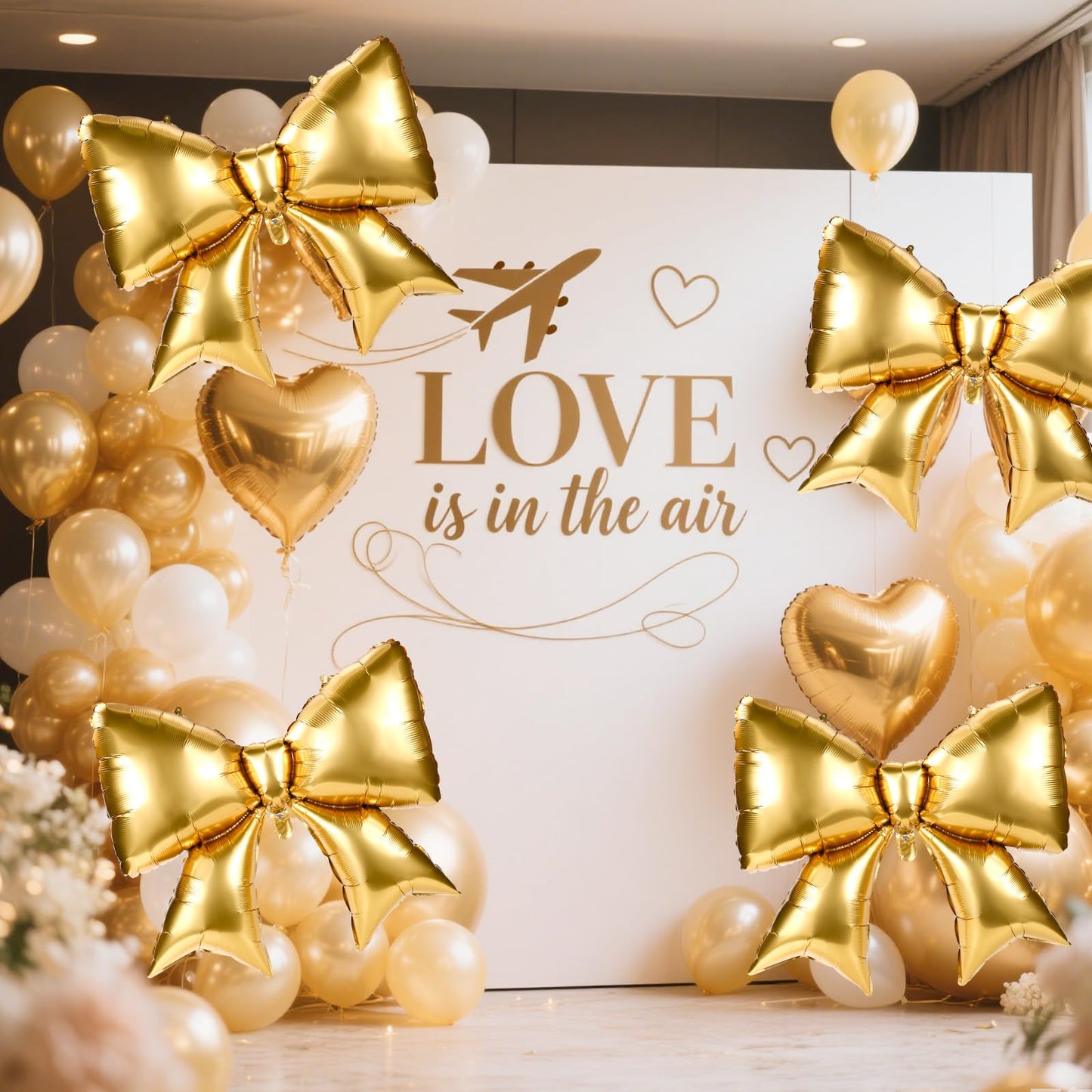 2pcs Large Bow Balloons, Bow Themed Party Decorations Elegant Coquette