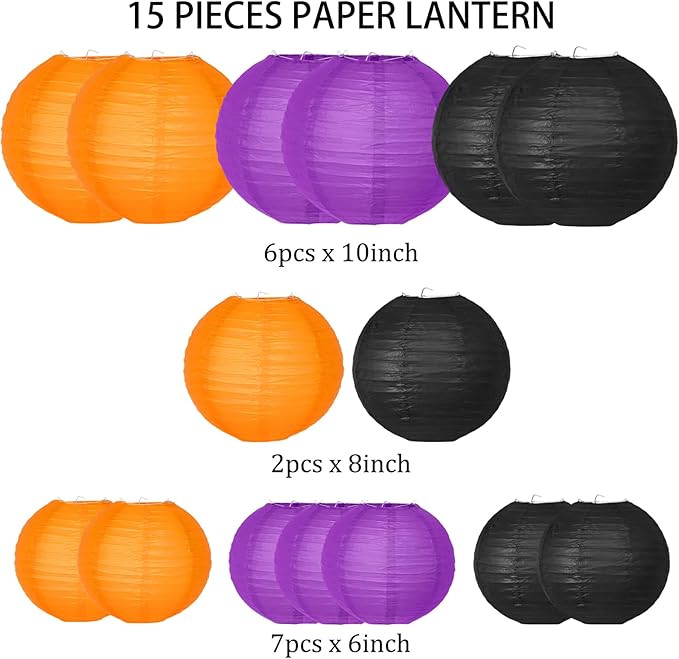 Halloween Party Decorations Orange Black Purple Hanging Paper