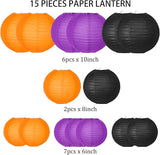 Halloween Party Decorations Orange Black Purple Hanging Paper