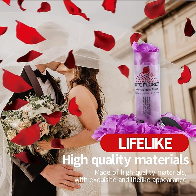 CODE FLORIST 1500 PCS Light Purple Silk Rose Petals for Valentine's