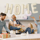 40 Inch Cream White HOME Balloon Banner – Large Ivory Alphabet Mylar
