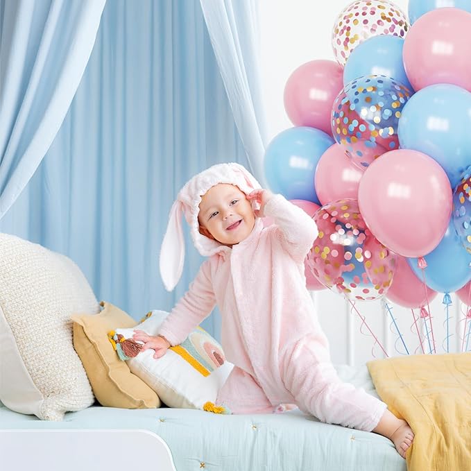 Funhot Pink and Blue Balloon Set, 60PCS Gender Reveal Balloons,