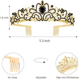 Black & Gold Party Decorations - Happy Birthday Crown Tiara Sash,