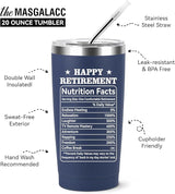 Retirement Gifts for Men & Women 2026 20oz Navy Blue Tumbler Funny