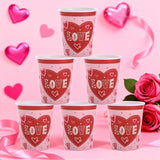 Valentine's Day Heart Love Disposable Tableware Set 194 Pcs Serves
