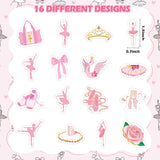 BeYumi 1000Pcs Ballet Dance Themed Stickers in 2 Rolls Pink Dacing