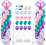 2 Set Mermaid Balloon Column Stand Kit Adjustable Mermaid Balloon