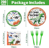 Dinosaur Birthday Decorations 200 PCS Dinosaur Plates Napkins and
