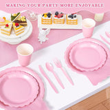 Vyntra 175 Pcs Pink Valentines Disposable Paper Plates and Napkins