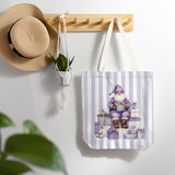 LZYRF Purple Christmas Santa Tote Bag, Preppy Girly Christmas Canvas