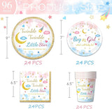 96Pcs Twinkle Twinkle Little Star Gender Reveal Party Supplies