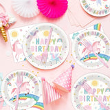 96Pcs Pastel Unicorn Party Supplies Unicorn Paper Plates Napkins