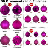 Fuchsia Christmas Ornaments - Christmas Tree Decorations Shatterproof