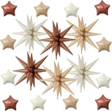 18 Pcs Cream Star Balloons, Caramel Brown Balloon with 6 Pcs 22-Inch