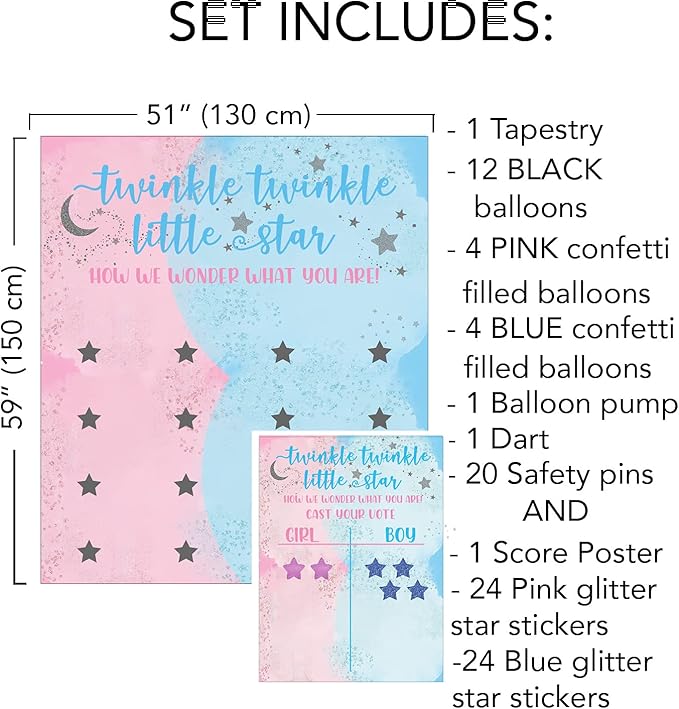 Rool Baby Gender Reveal Ideas Party Supplies Pack Cast your Vote