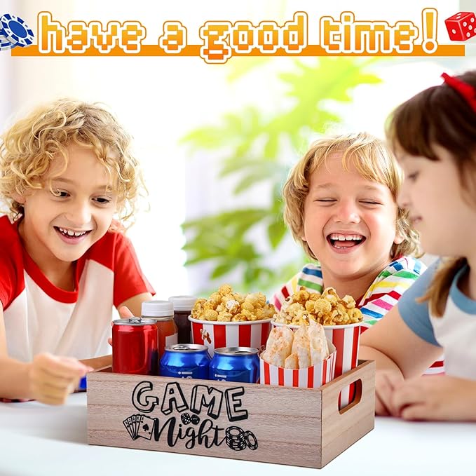 Movie Night Supplies Snack Trays Handles Reusable Wooden Movie Night