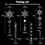18pcs Christmas Tree Decoration Crystal Ornaments - Hanging Acrylic Ch