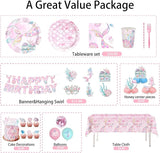 175PCS Mermaid Party Decorations Mermaid Theme Party Supplies Plates