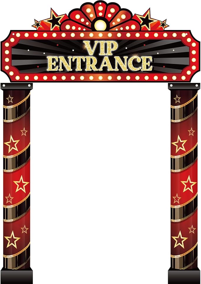 3 Pcs Movie Night Porch Sign Banner Movie Theme Party