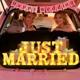 11 Pcs Just Married Large LED Letter Sign Just Married Sign LED