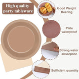 Qyeahkj 100Pcs Boho Baby Shower Decorations 7" Gradient Brown