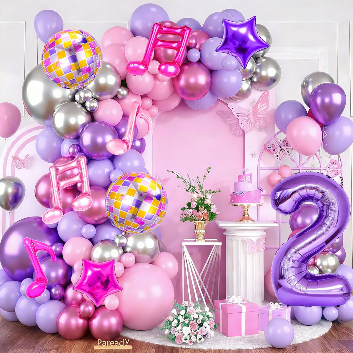 9Pcs Kpop Birthday Decorations - Kpop Music Balloons Hot Pink Mus 2
