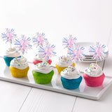 Gyufise 30Pcs Foil Firework Cupcake Toppers Sparkle Tinsel Cake #9