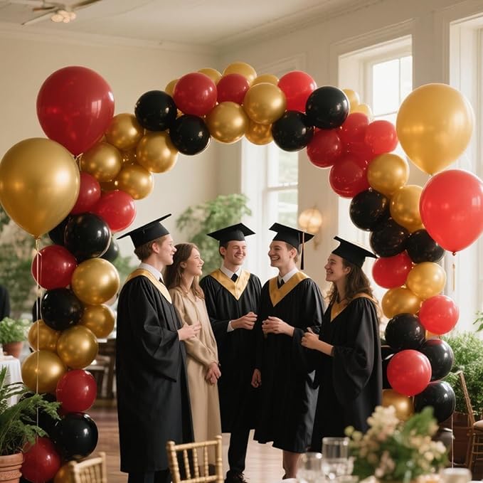 412Pcs Red Black Gold Balloons Arch kit 18 12 10 5 Inch Different